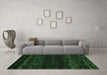 Machine Washable Abstract Emerald Green Modern Area Rugs in a Living Room,, wshabs5092emgrn