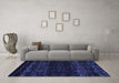 Machine Washable Abstract Blue Modern Rug in a Living Room, wshabs5092blu