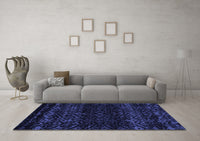 Machine Washable Abstract Blue Modern Rug, wshabs5092blu