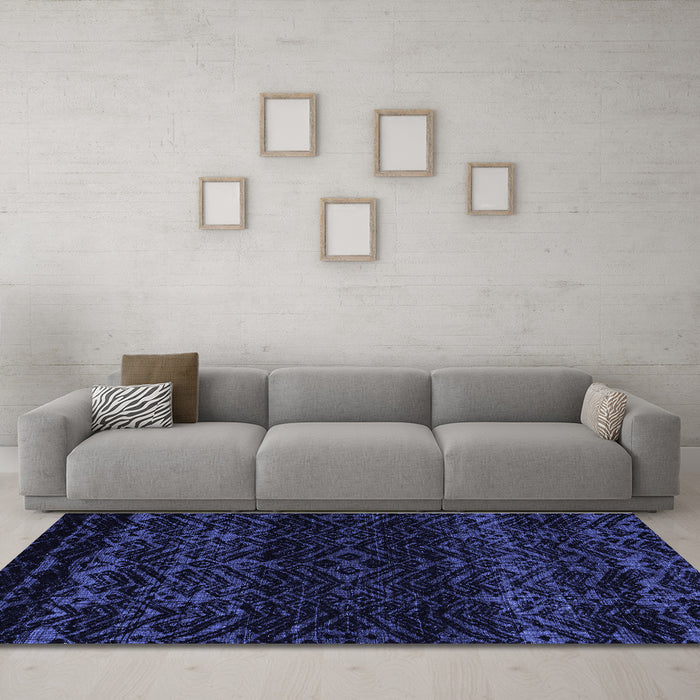 Machine Washable Abstract Blue Modern Rug in a Living Room, wshabs5092blu