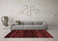 Machine Washable Abstract Red Modern Rug, wshabs5092red