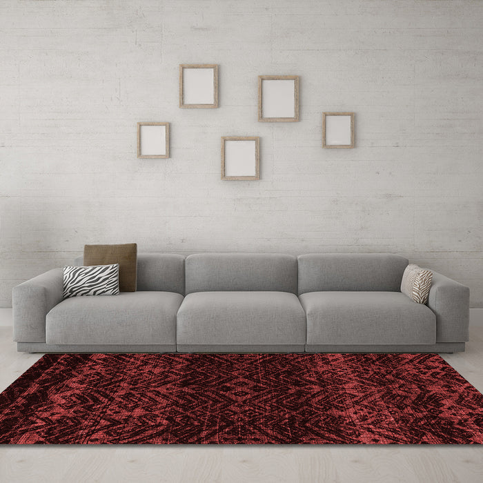 Modern Red Washable Rugs