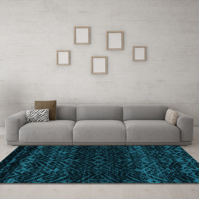 Machine Washable Abstract Light Blue Modern Rug in a Living Room, wshabs5092lblu
