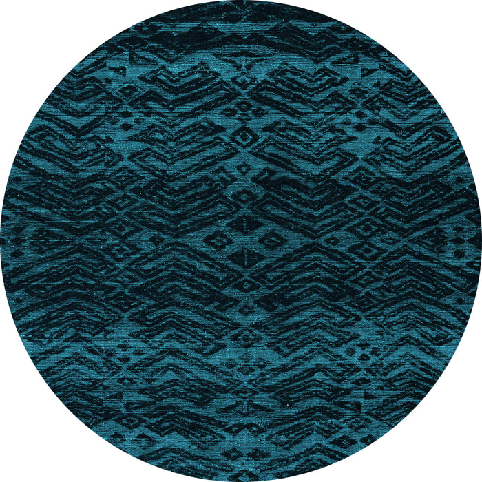 Round Machine Washable Abstract Light Blue Modern Rug, wshabs5092lblu