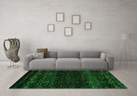 Machine Washable Abstract Green Modern Rug, wshabs5092grn