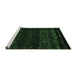 Sideview of Machine Washable Abstract Emerald Green Modern Area Rugs, wshabs5092emgrn