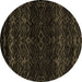 Round Abstract Brown Modern Rug, abs5092brn