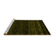 Sideview of Machine Washable Abstract Yellow Modern Rug, wshabs5092yw