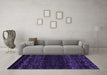 Machine Washable Abstract Purple Modern Area Rugs in a Living Room, wshabs5092pur