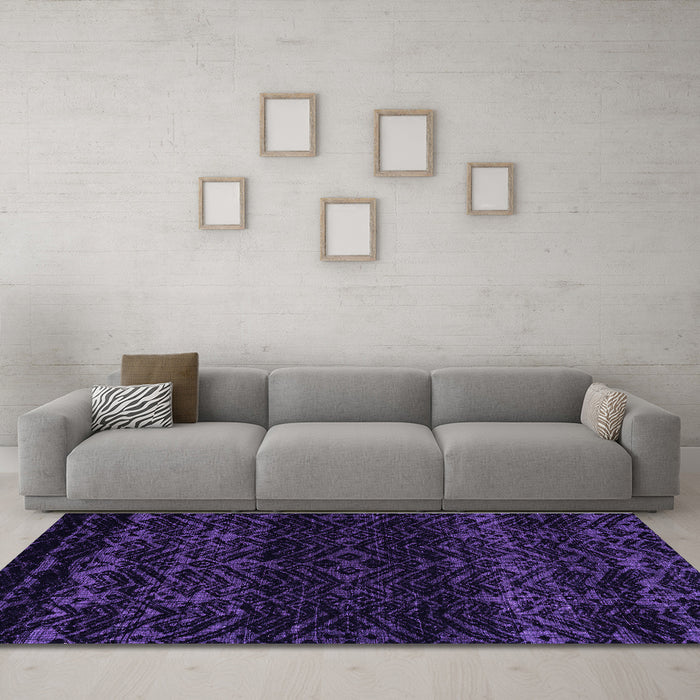 Machine Washable Abstract Purple Modern Area Rugs in a Living Room, wshabs5092pur