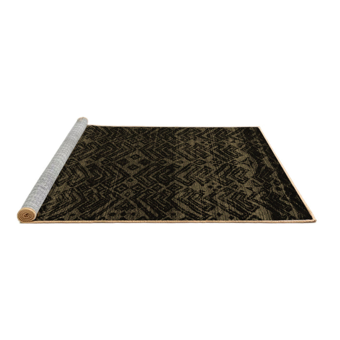 Sideview of Machine Washable Abstract Brown Modern Rug, wshabs5092brn