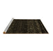 Sideview of Machine Washable Abstract Brown Modern Rug, wshabs5092brn