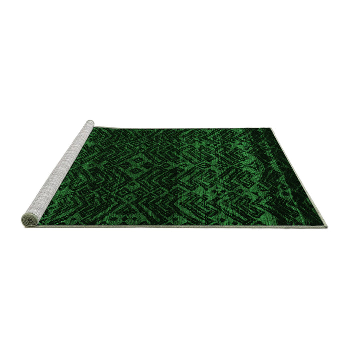 Sideview of Machine Washable Abstract Green Modern Area Rugs, wshabs5092grn