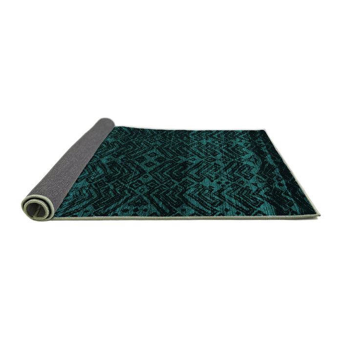 Sideview of Abstract Turquoise Modern Rug, abs5092turq