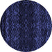 Round Abstract Blue Modern Rug, abs5092blu