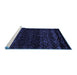 Sideview of Machine Washable Abstract Blue Modern Rug, wshabs5092blu