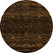 Round Abstract Orange Modern Rug, abs5092org