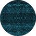 Round Abstract Light Blue Modern Rug, abs5092lblu