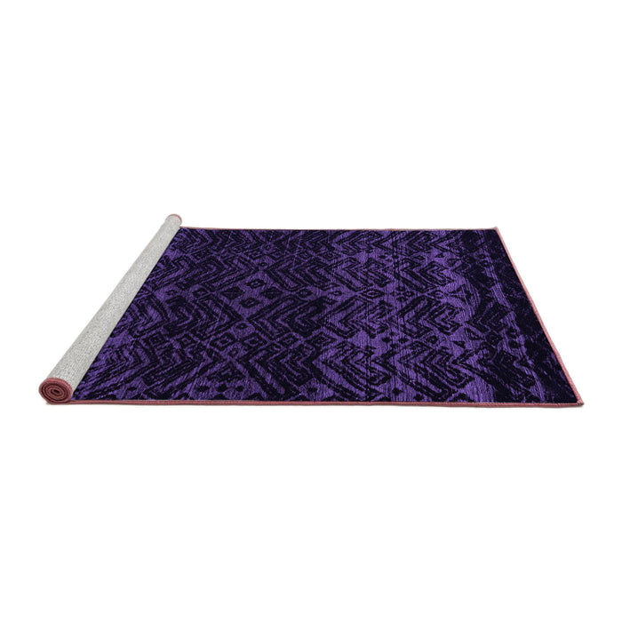 Sideview of Machine Washable Abstract Purple Modern Area Rugs, wshabs5092pur