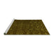 Sideview of Machine Washable Abstract Green Modern Area Rugs, wshabs5093grn