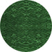 Round Abstract Emerald Green Modern Rug, abs5093emgrn