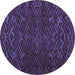 Round Abstract Blue Modern Rug, abs5093blu