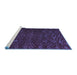 Sideview of Machine Washable Abstract Blue Modern Rug, wshabs5093blu