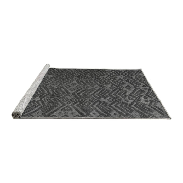 Sideview of Machine Washable Abstract Gray Modern Rug, wshabs5093gry