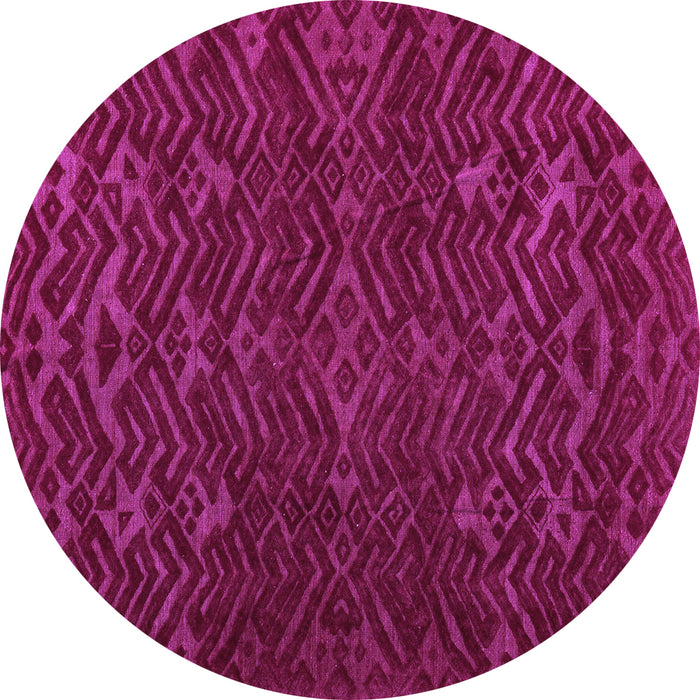Round Abstract Purple Modern Rug, abs5093pur