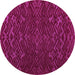 Round Abstract Purple Modern Rug, abs5093pur