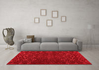 Machine Washable Abstract Red Modern Rug, wshabs5093red