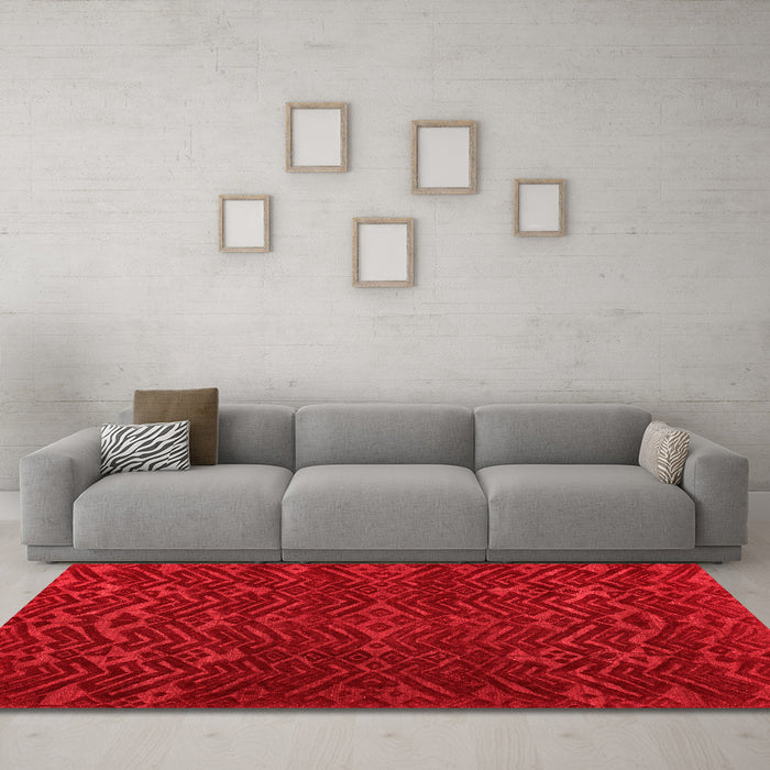 Modern Red Washable Rugs