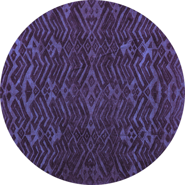 Round Machine Washable Abstract Blue Modern Rug, wshabs5093blu