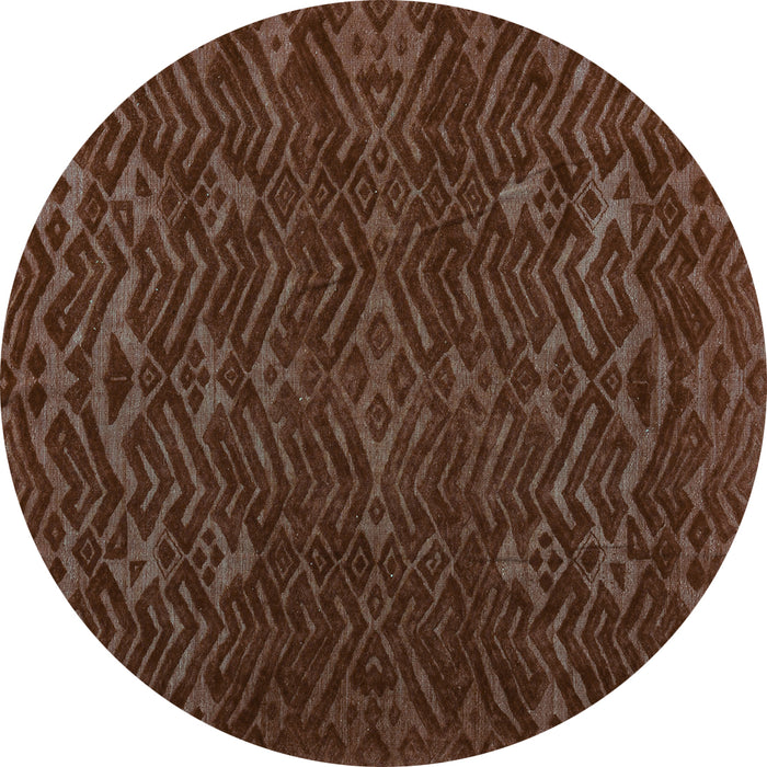 Round Machine Washable Abstract Turquoise Modern Area Rugs, wshabs5093turq