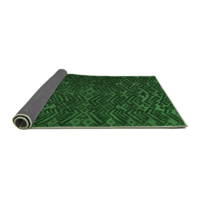 Sideview of Abstract Emerald Green Modern Rug, abs5093emgrn