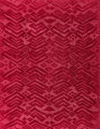 Machine Washable Abstract Red Rug, wshabs5093