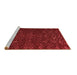 Sideview of Machine Washable Abstract Brown Modern Rug, wshabs5093brn