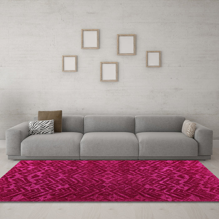 Machine Washable Abstract Pink Modern Rug in a Living Room, wshabs5093pnk