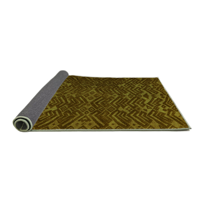 Sideview of Abstract Green Modern Rug, abs5093grn