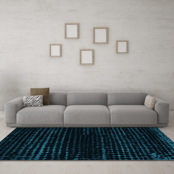 Machine Washable Abstract Light Blue Modern Rug in a Living Room, wshabs5094lblu