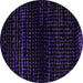 Round Machine Washable Abstract Purple Modern Area Rugs, wshabs5094pur