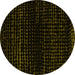 Round Machine Washable Abstract Yellow Modern Rug, wshabs5094yw