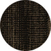 Round Machine Washable Abstract Brown Modern Rug, wshabs5094brn