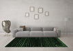 Machine Washable Abstract Emerald Green Modern Area Rugs in a Living Room,, wshabs5094emgrn