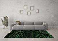 Machine Washable Abstract Emerald Green Modern Rug, wshabs5094emgrn