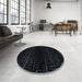 Round Abstract Dark Slate Gray Green Modern Rug in a Office, abs5094