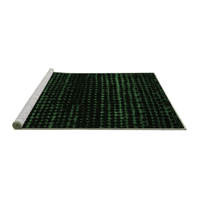 Sideview of Machine Washable Abstract Emerald Green Modern Area Rugs, wshabs5094emgrn
