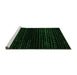 Sideview of Machine Washable Abstract Green Modern Area Rugs, wshabs5094grn