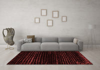 Machine Washable Abstract Red Modern Rug, wshabs5094red