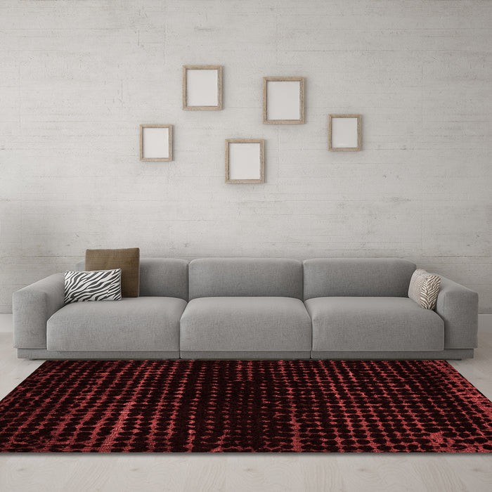 Modern Red Washable Rugs